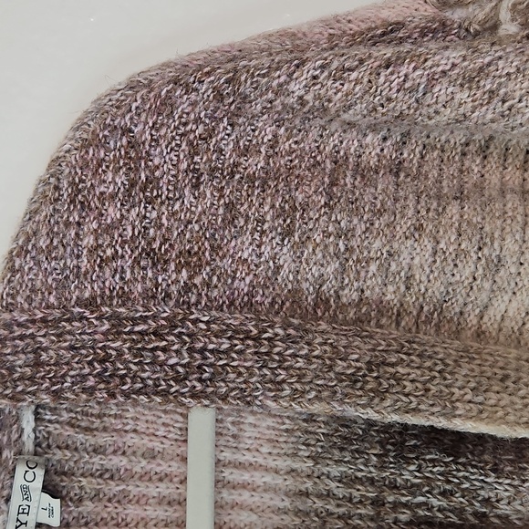 Frye & Co. Open Front Ombre Knit Cardigan Fringe Sleeve Women’s Size L - Picture 4 of 12